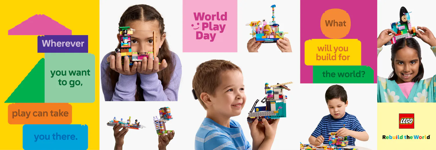 Child with a LEGO build for World Play Day