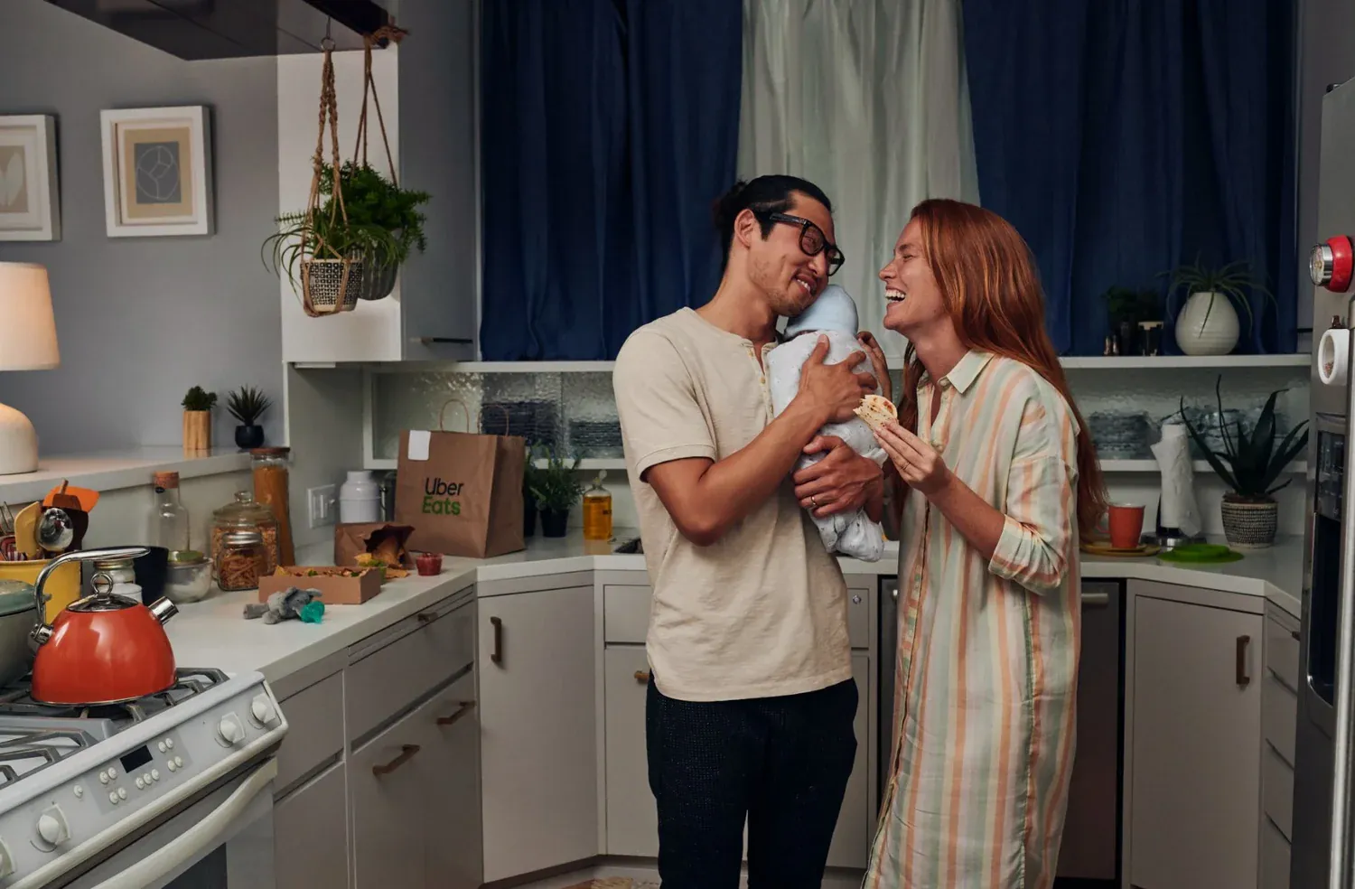 Uber Eats sidewalk hangout campaign scene